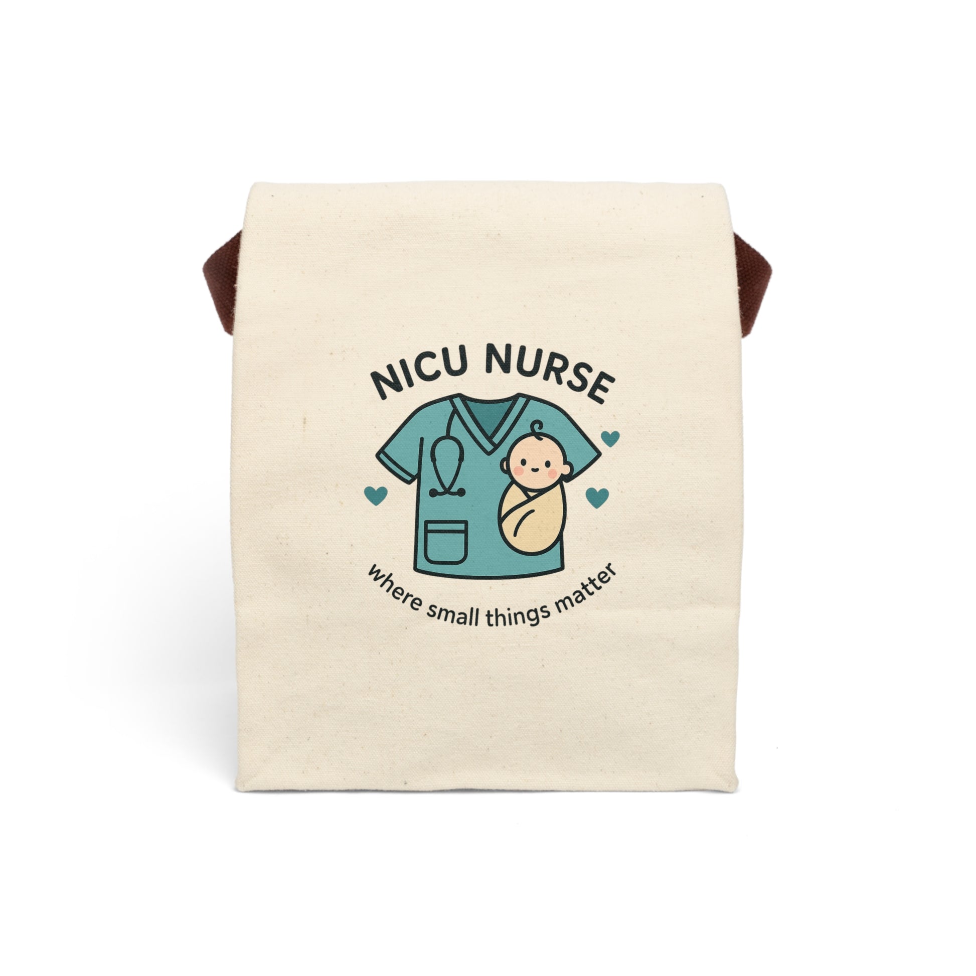 NICU Nurse Canvas Lunch Bag with Strap, Perfect Gift for Healthcare Workers, Cute Lunch Tote, Nurse Appreciation, Medical Bag